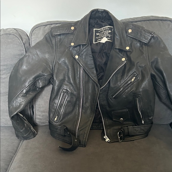 Other - Leather Vintage Black Biker Jacket